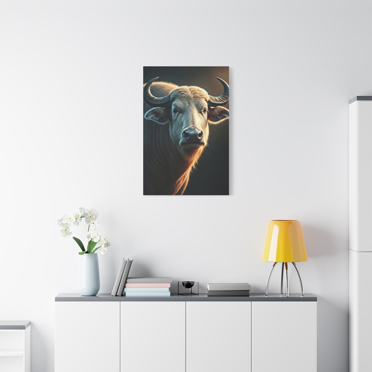 Soft Glowing Light Water Buffalo Portrait Wall Art & Canvas Print