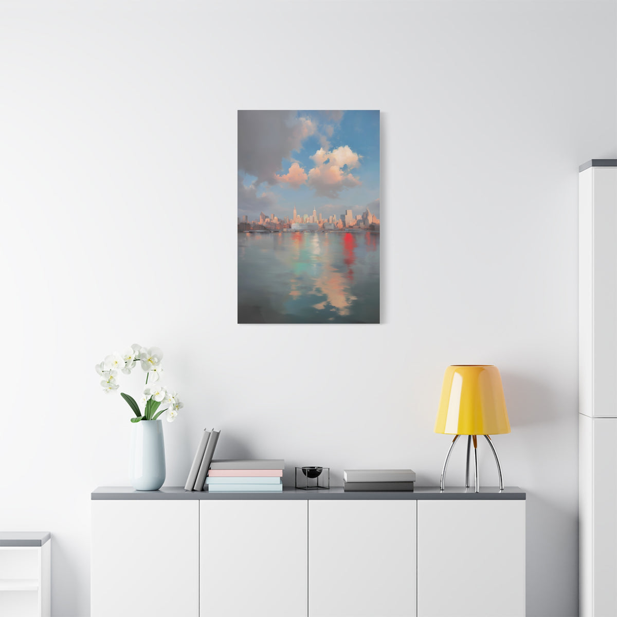 New York Skyline Pastel Dawn Serenity Wall Art & Canvas Print