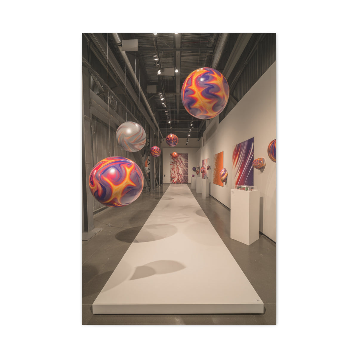 Floating Color Sphere Gallery Installation Wall Art & Canvas Print