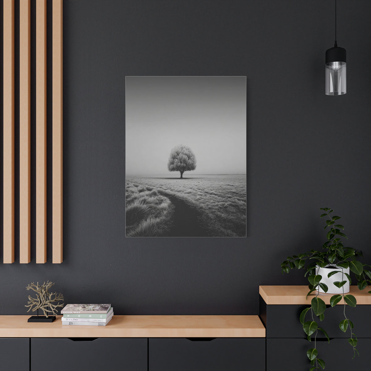 Lone Tree Winter Field Wall Art & Canvas Print