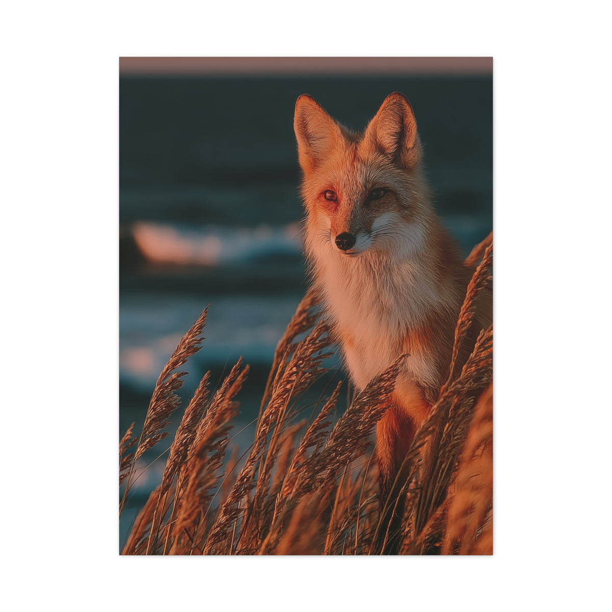 Coastal Dune Fox Golden Hour Wall Art & Canvas Print