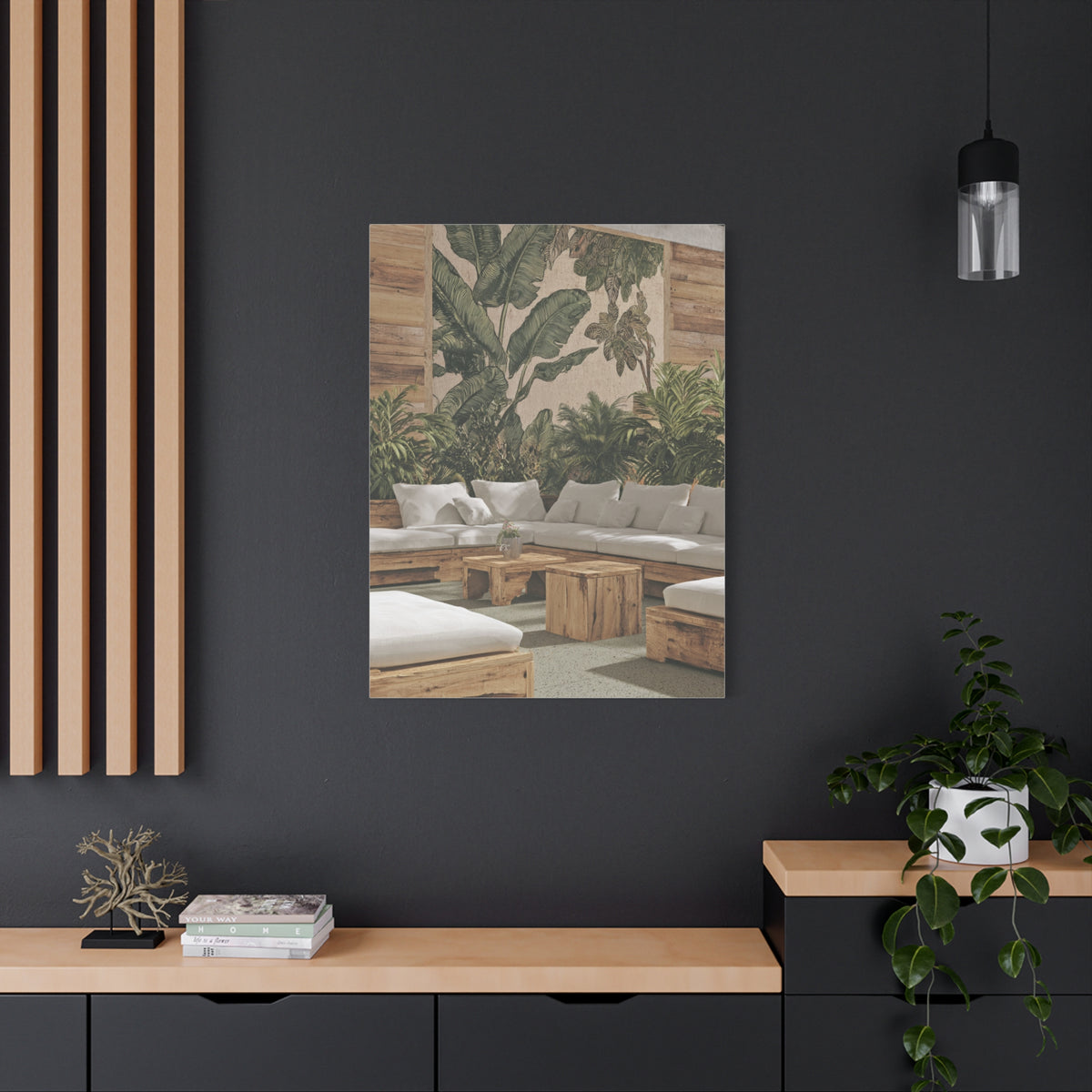 Tropical Flora and Fauna Resort Restaurant Wall Art & Canvas Print