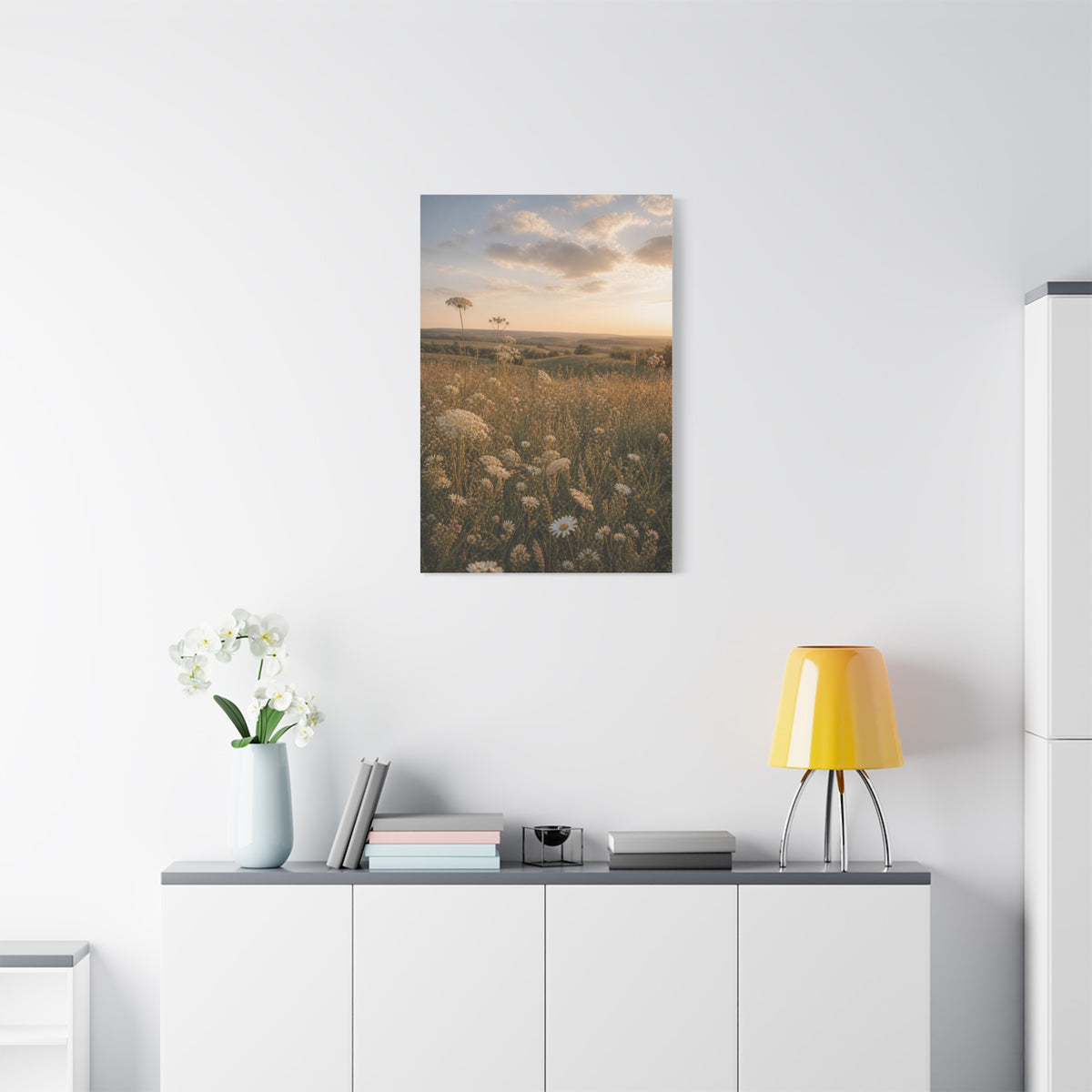 Golden Wildflower Meadow Wall Art & Canvas Print