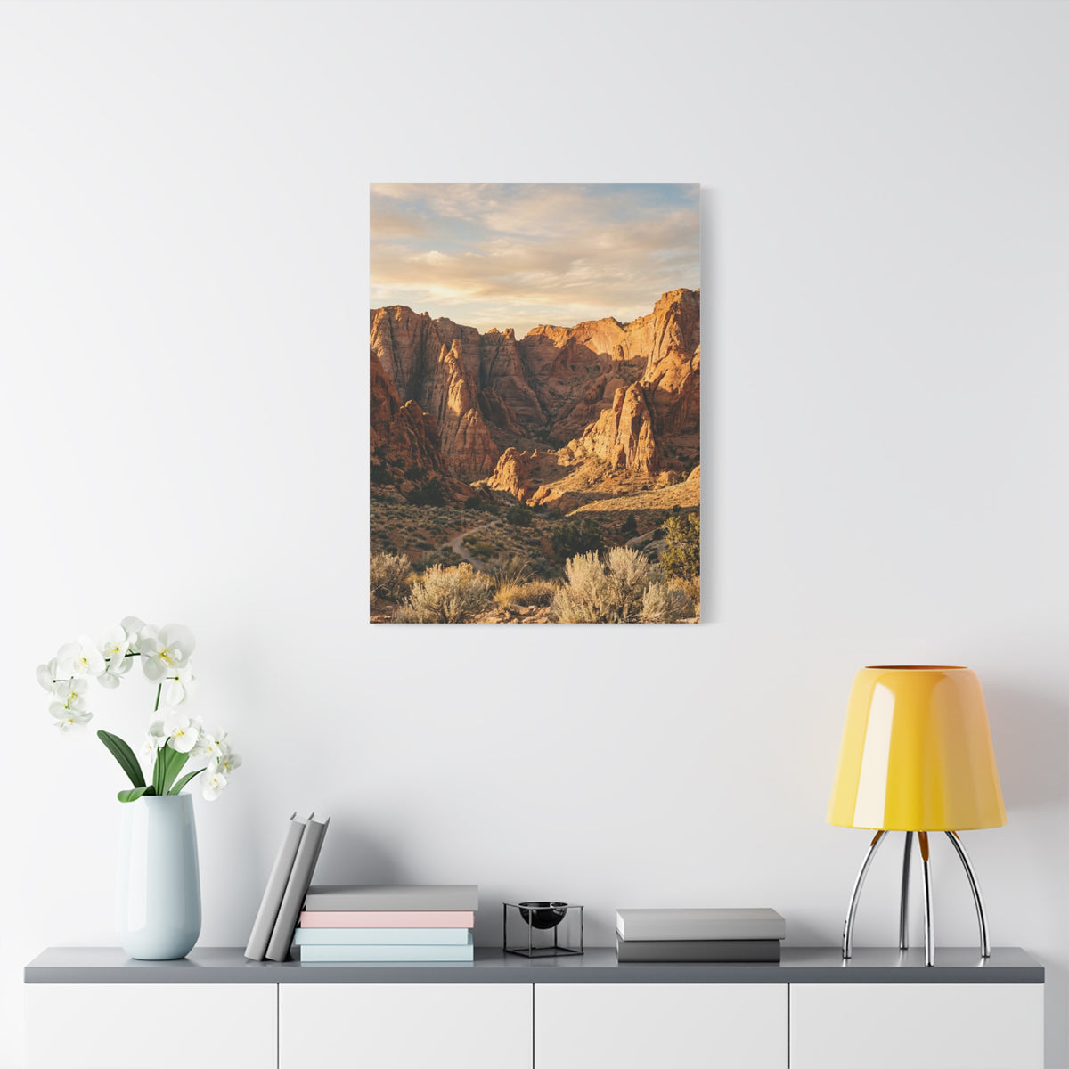 Red-Rock Golden Hour Canyon Wall Art & Canvas Print