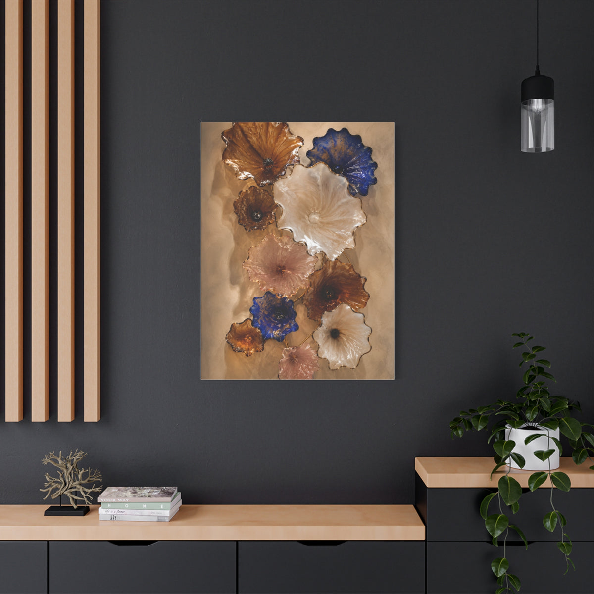 Murano Glass Floral Wall Sculpture Composition Wall Art & Canvas Print