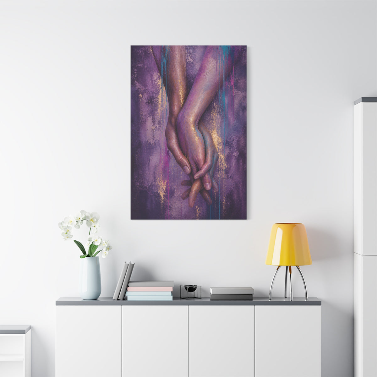 Intertwined Hands Abstract Emotion Wall Art & Canvas Print