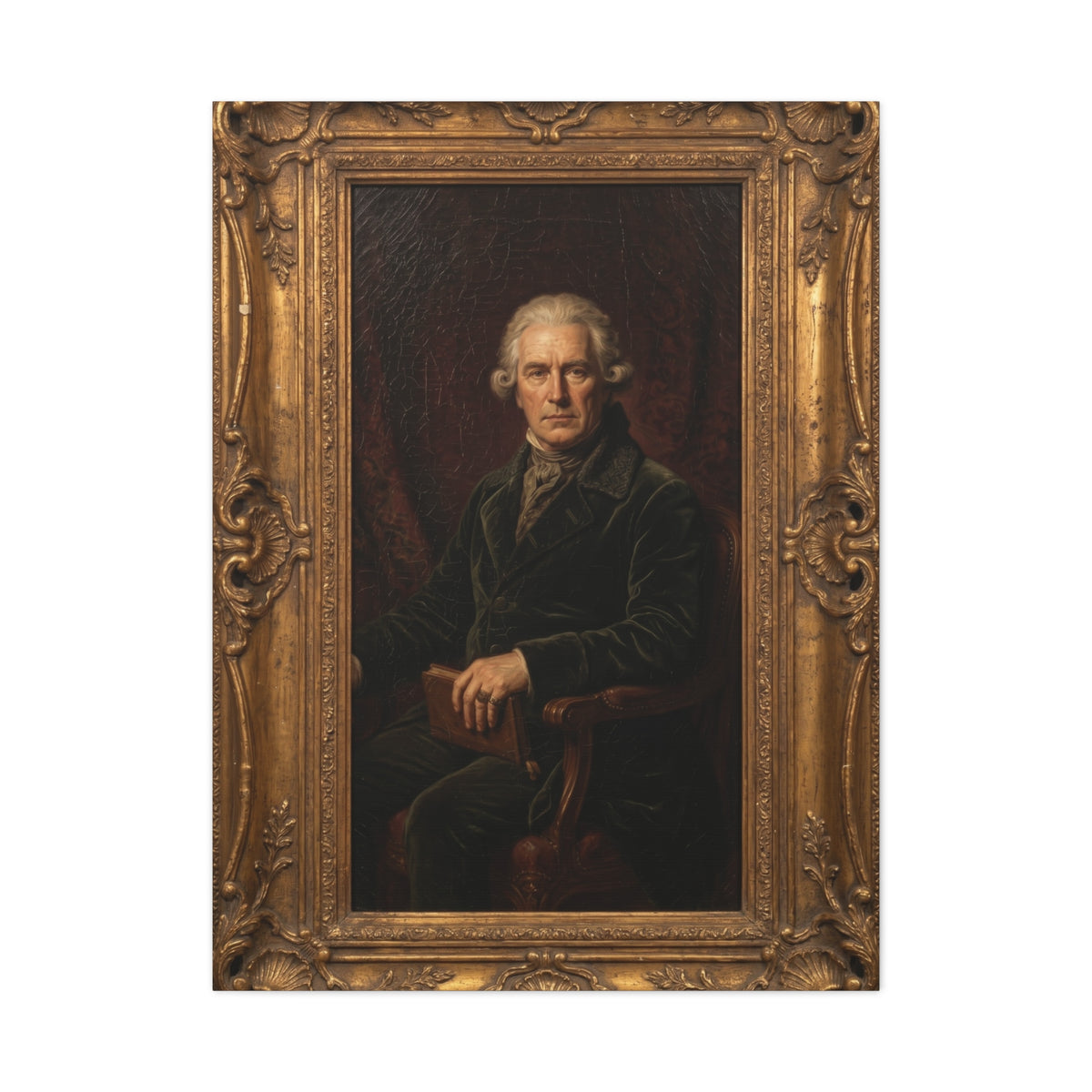 Classical Gentleman Portrait in Ornate Frame Wall Art & Canvas Print