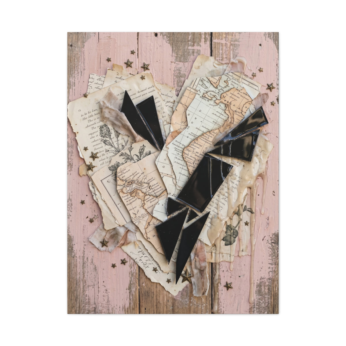 Reclaimed Mixed Media Heartless Romance Wall Art & Canvas Print