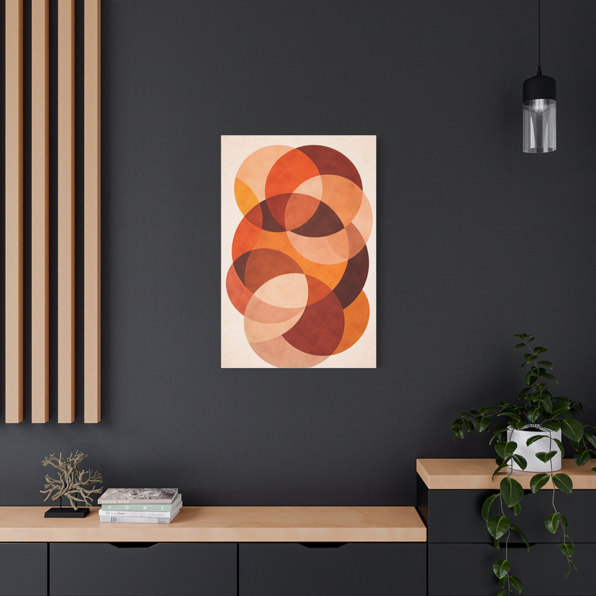 Overlapping Orange Circle Composition Wall Art & Canvas Print