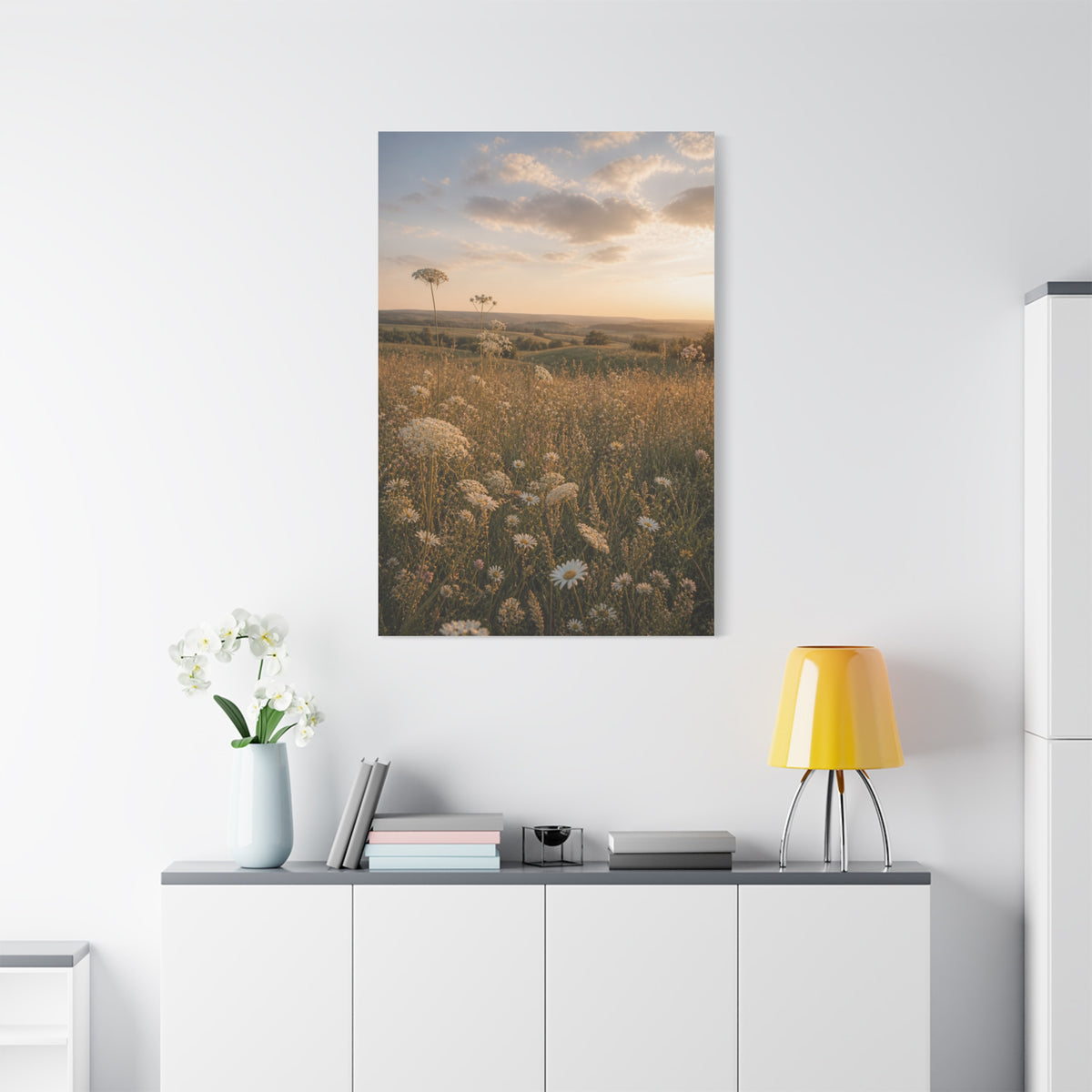 Golden Wildflower Meadow Wall Art & Canvas Print