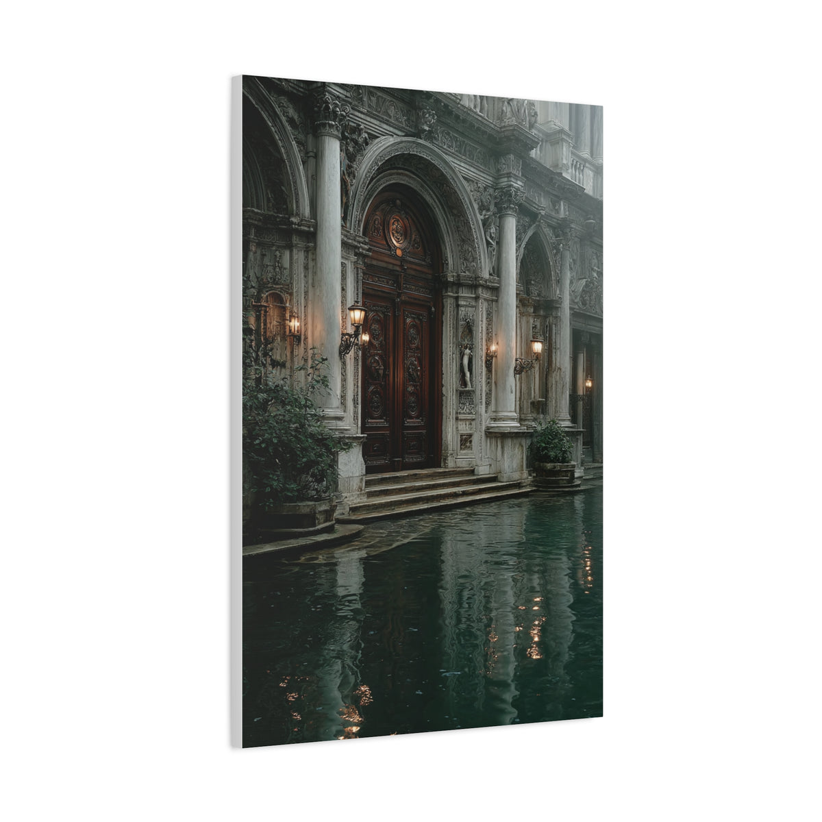 Venetian Palace Canal Entrance Wall Art & Canvas Print