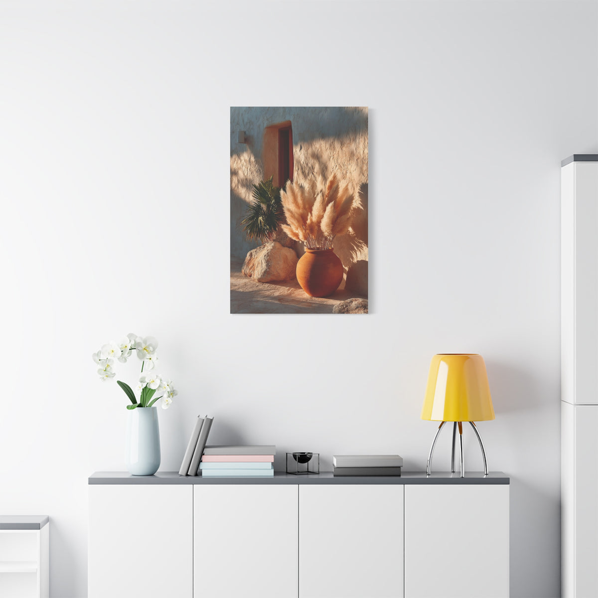 Pampas Grass Terracotta Still Life Wall Art & Canvas Print
