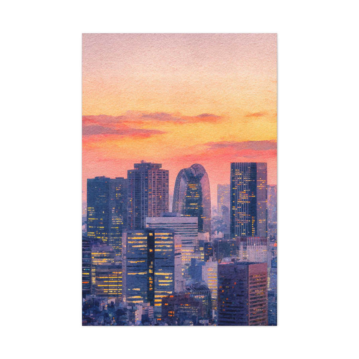 Tokyo Skyline Sunset Glow Wall Art & Canvas Print