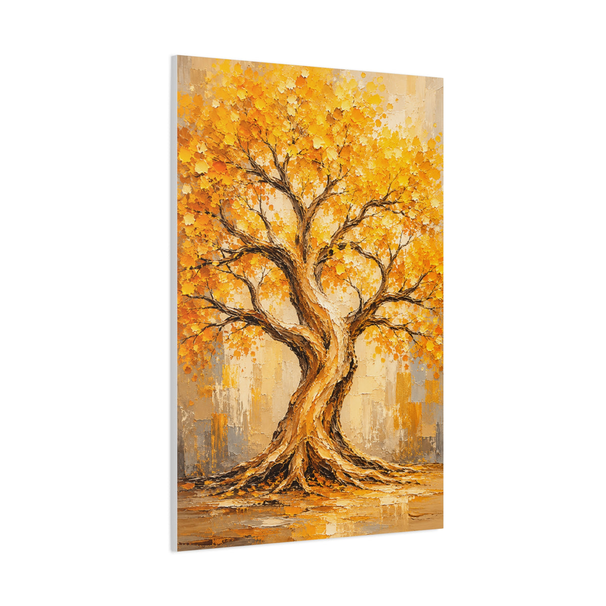 Golden Autumn Tree Impressionist Scene Wall Art & Canvas Print
