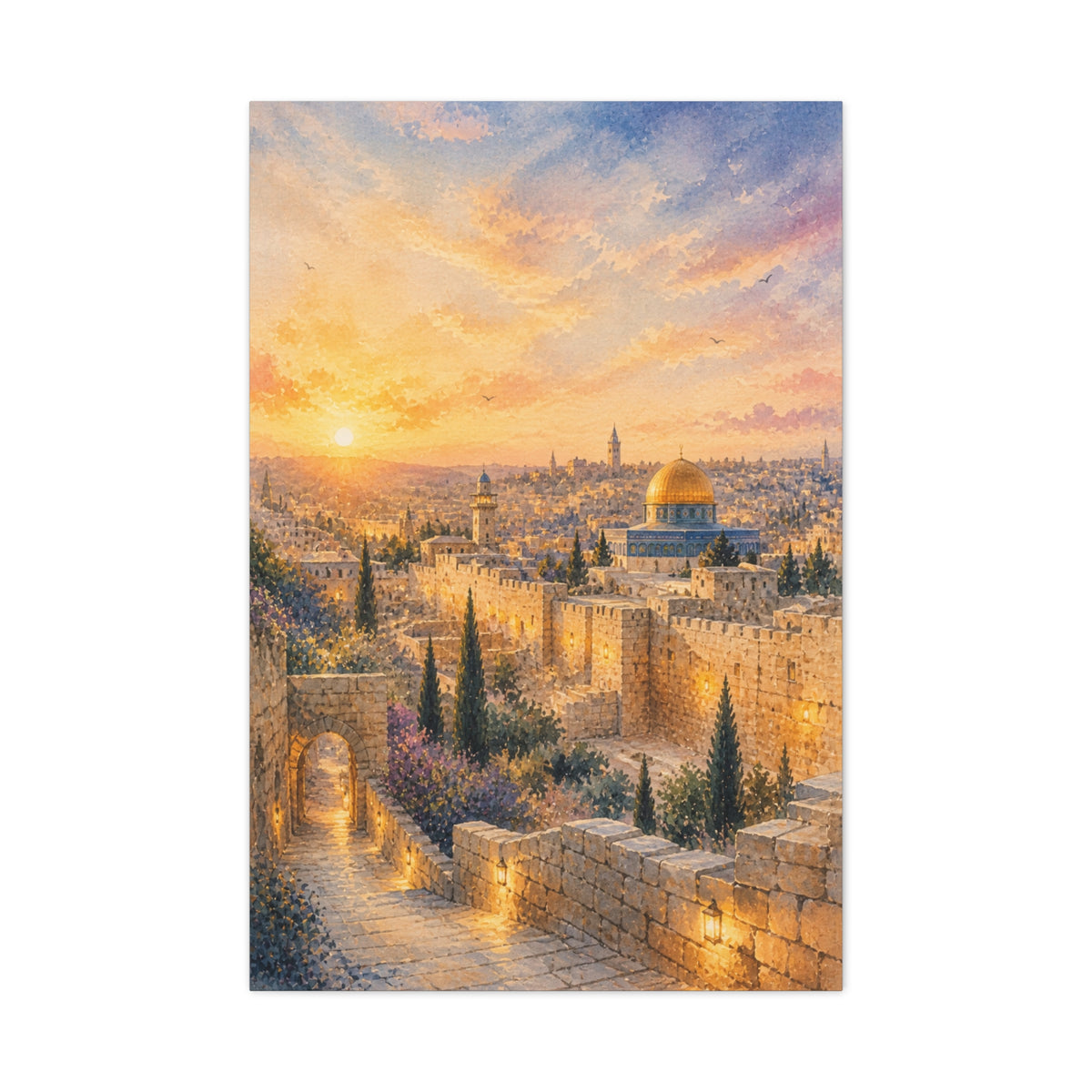 Jerusalem Golden Sunset Wall Art & Canvas Print