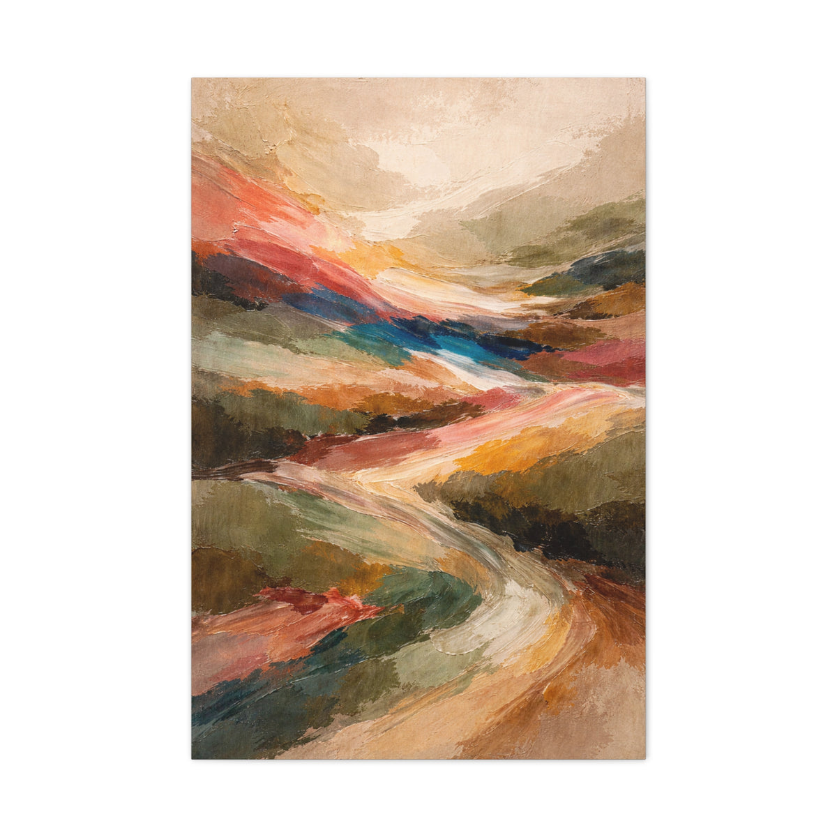 Warm Earthy Wabi-Sabi Abstract Landscape Wall Art & Canvas Print