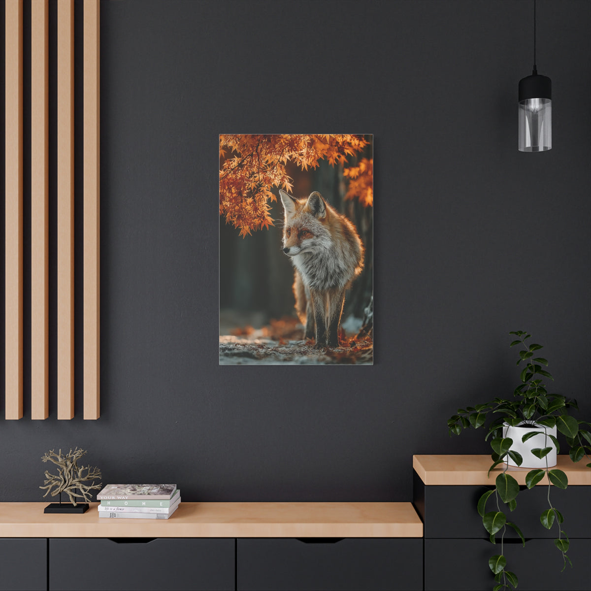 Autumn Forest Path Fox Wall Art & Canvas Print