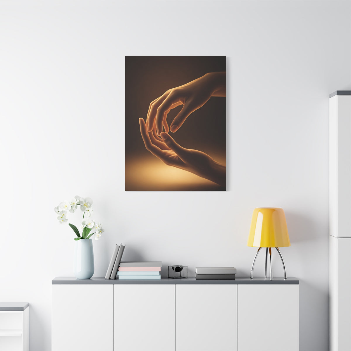 Gentle Touch Connection Hands Wall Art & Canvas Prints