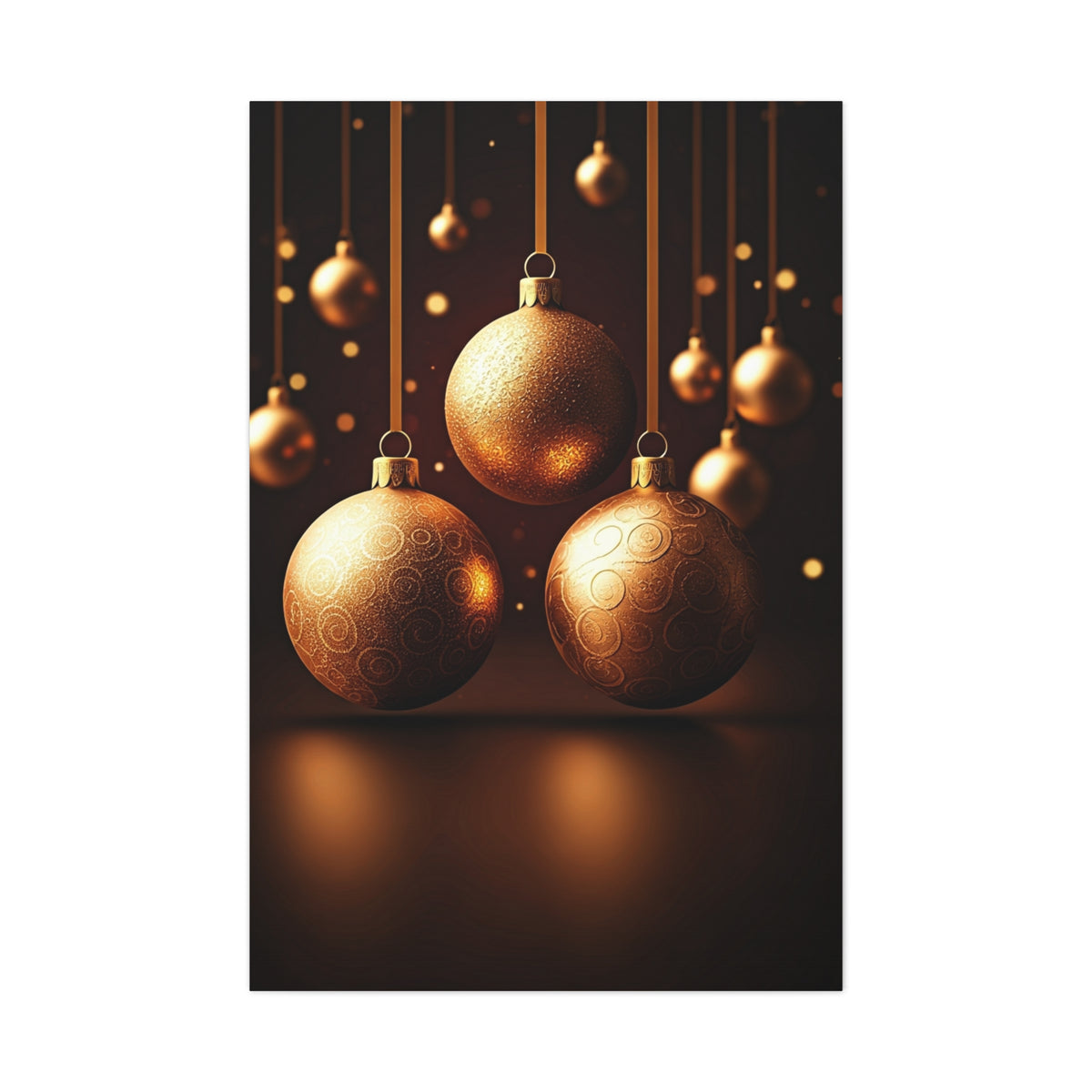 Golden Christmas Ornaments Elegance Wall Art & Canvas Print
