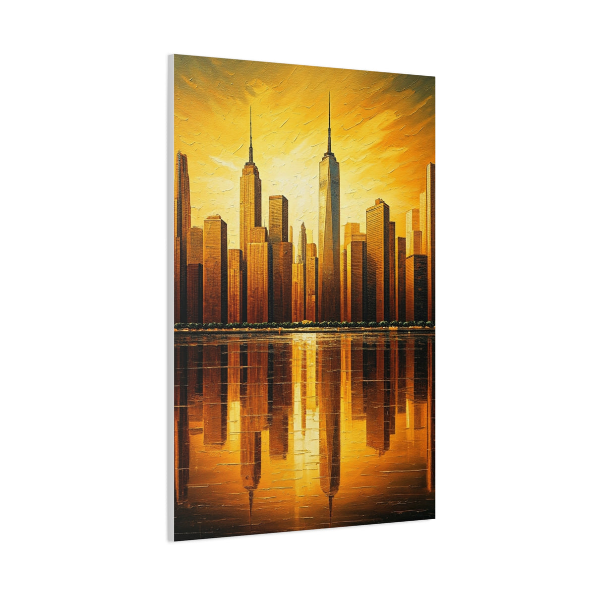 Skyline Reflections in Gold Wall Art & Canvas Prints