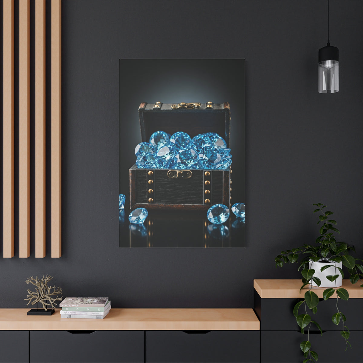 Blue Diamond Treasure Chest Wall Art & Canvas Prints