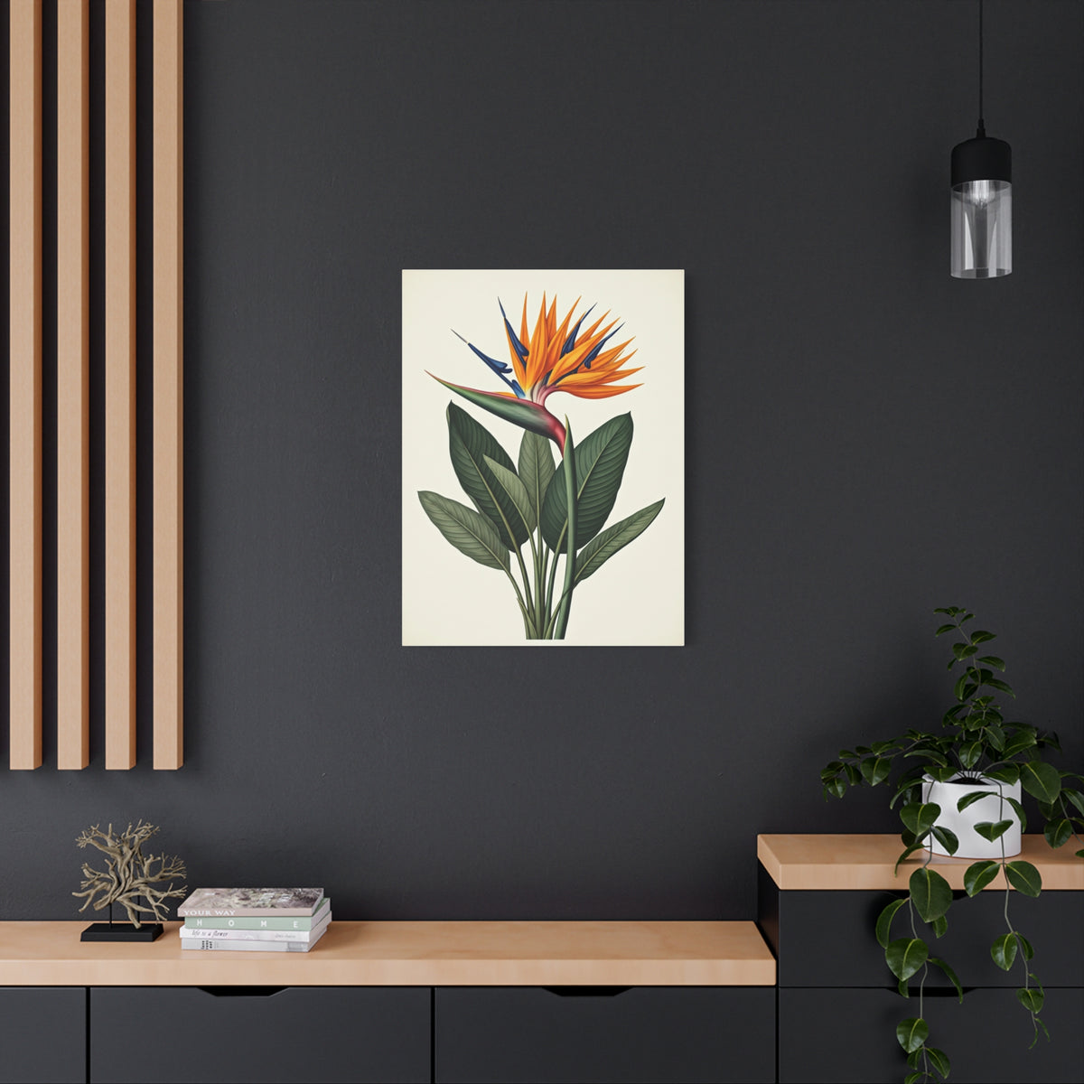Tropical Bird of Paradise Illustration Wall Art & Canvas Prints