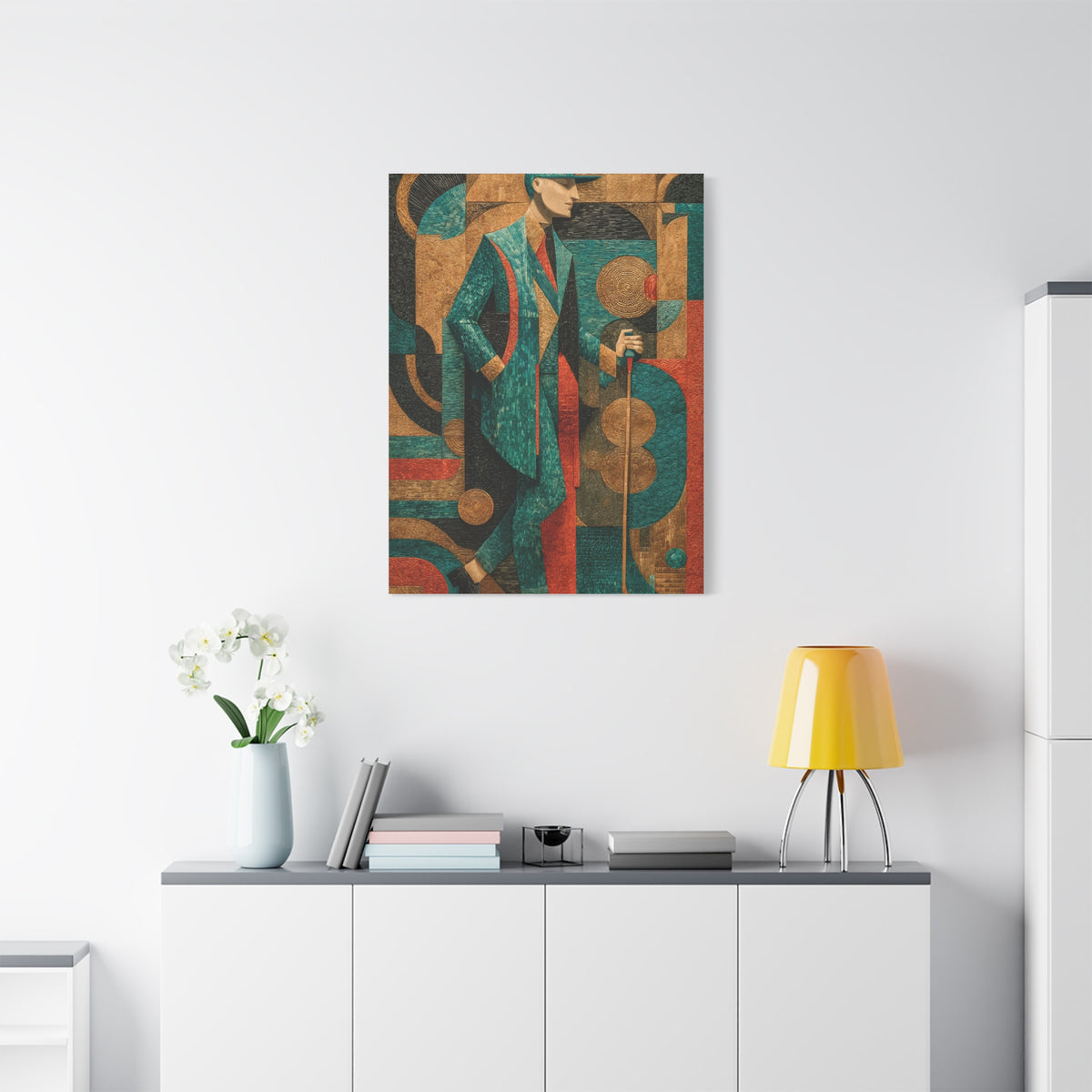 Art Deco Golfer Graphic Composition Wall Art & Canvas Print