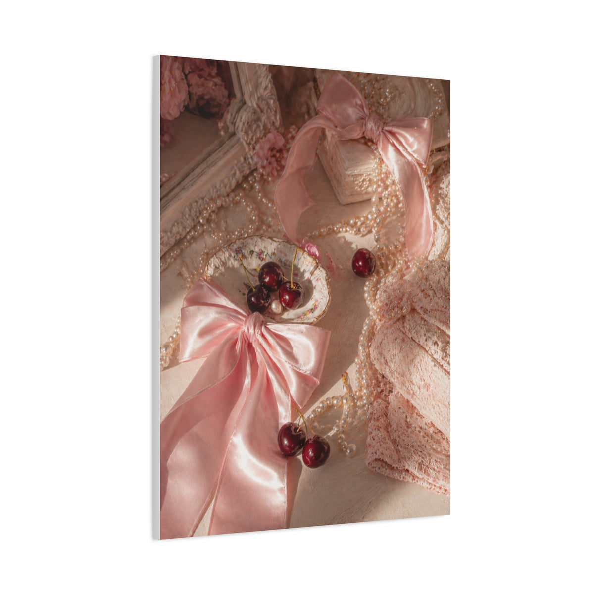 Coquette Satin Bow Still Life Wall Art & Canvas Print