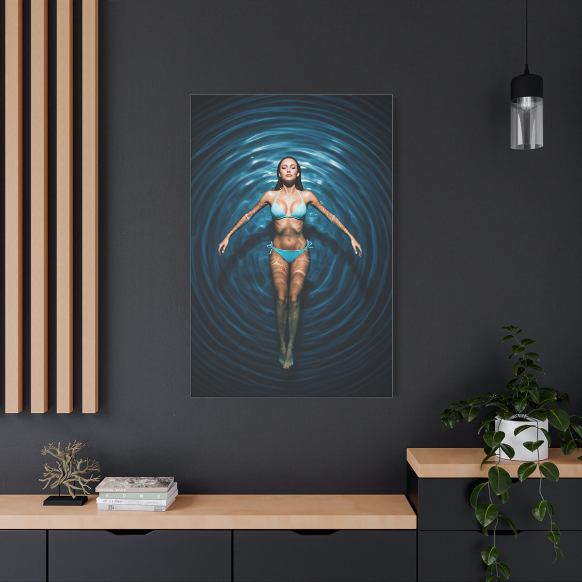 Floating Serenity in Deep Blue Pool Wall Art & Canvas Prints