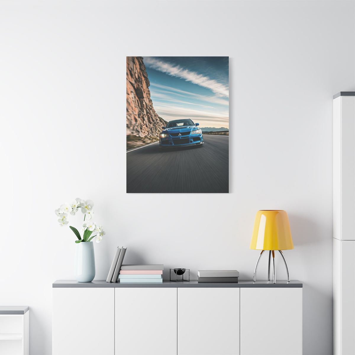 Mitsubishi Lancer Evolution IX High Altitude Mountain Road Wall Art & Canvas Prints