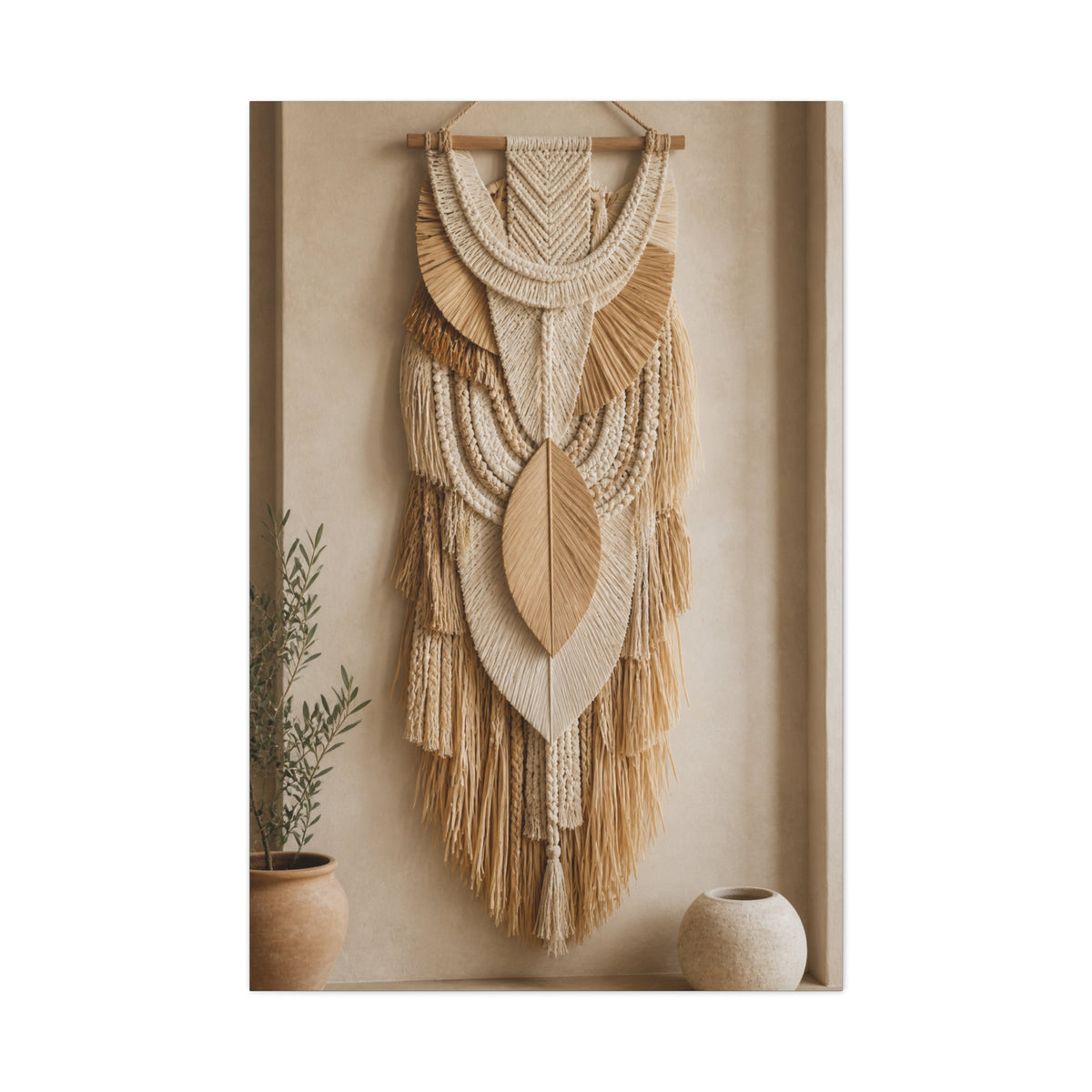 Handwoven Natural Fiber Wall Hanging Wall Art & Canvas Print