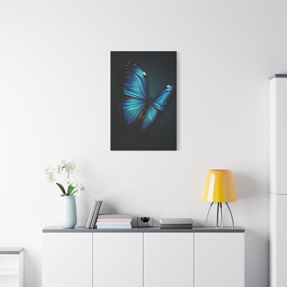 Blue Morpho Butterfly Wings Spread Wall Art & Canvas Prints