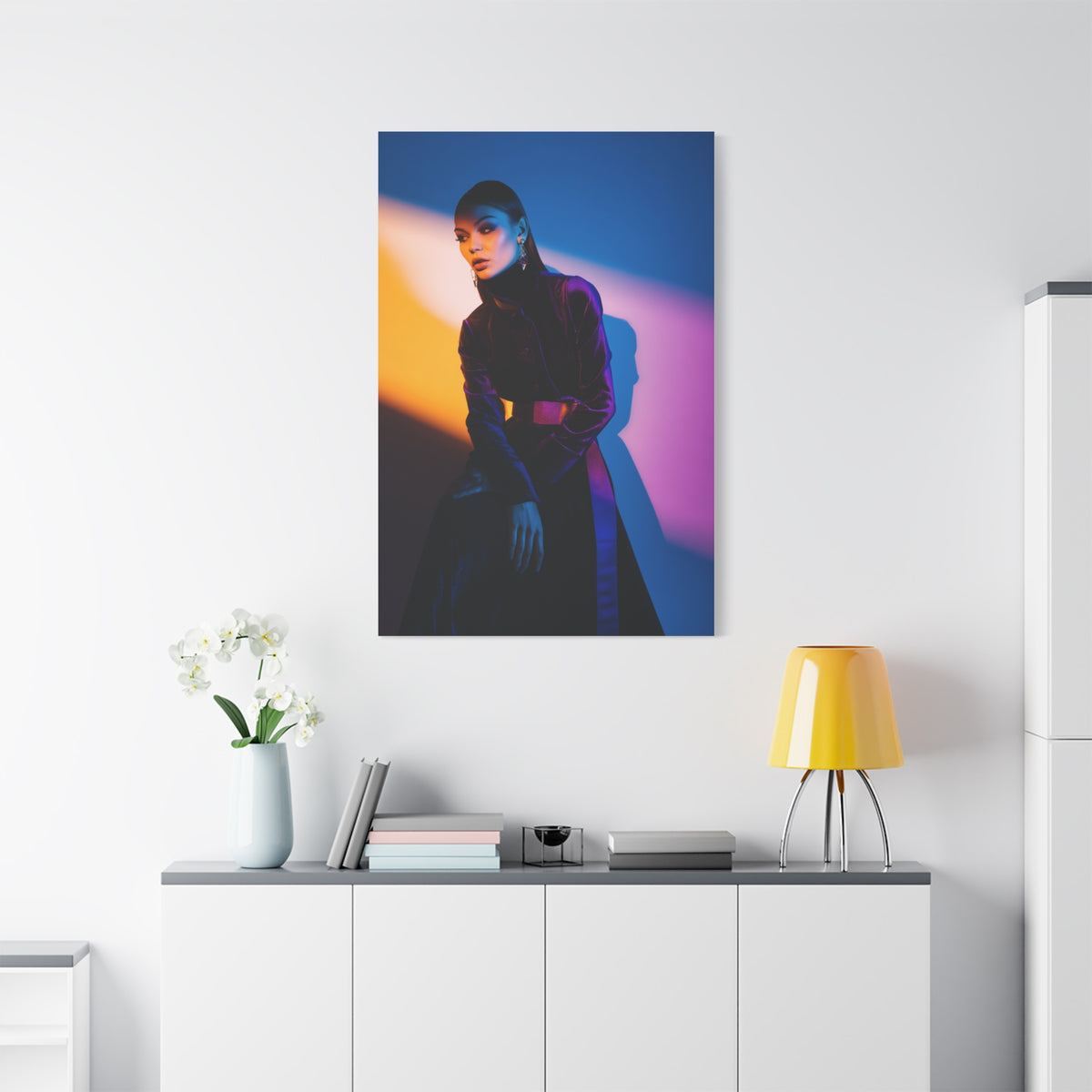 Editorial Fashion Color Shadow Portrait Wall Art & Canvas Print