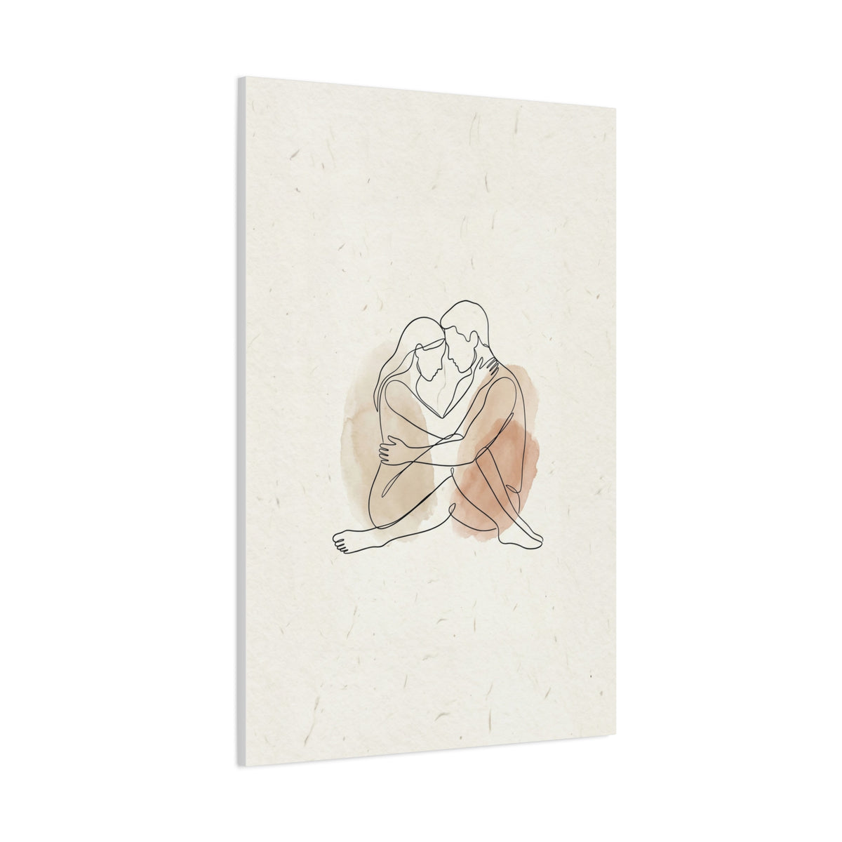 Minimal Line Art Intimate Embrace Wall Art & Canvas Print