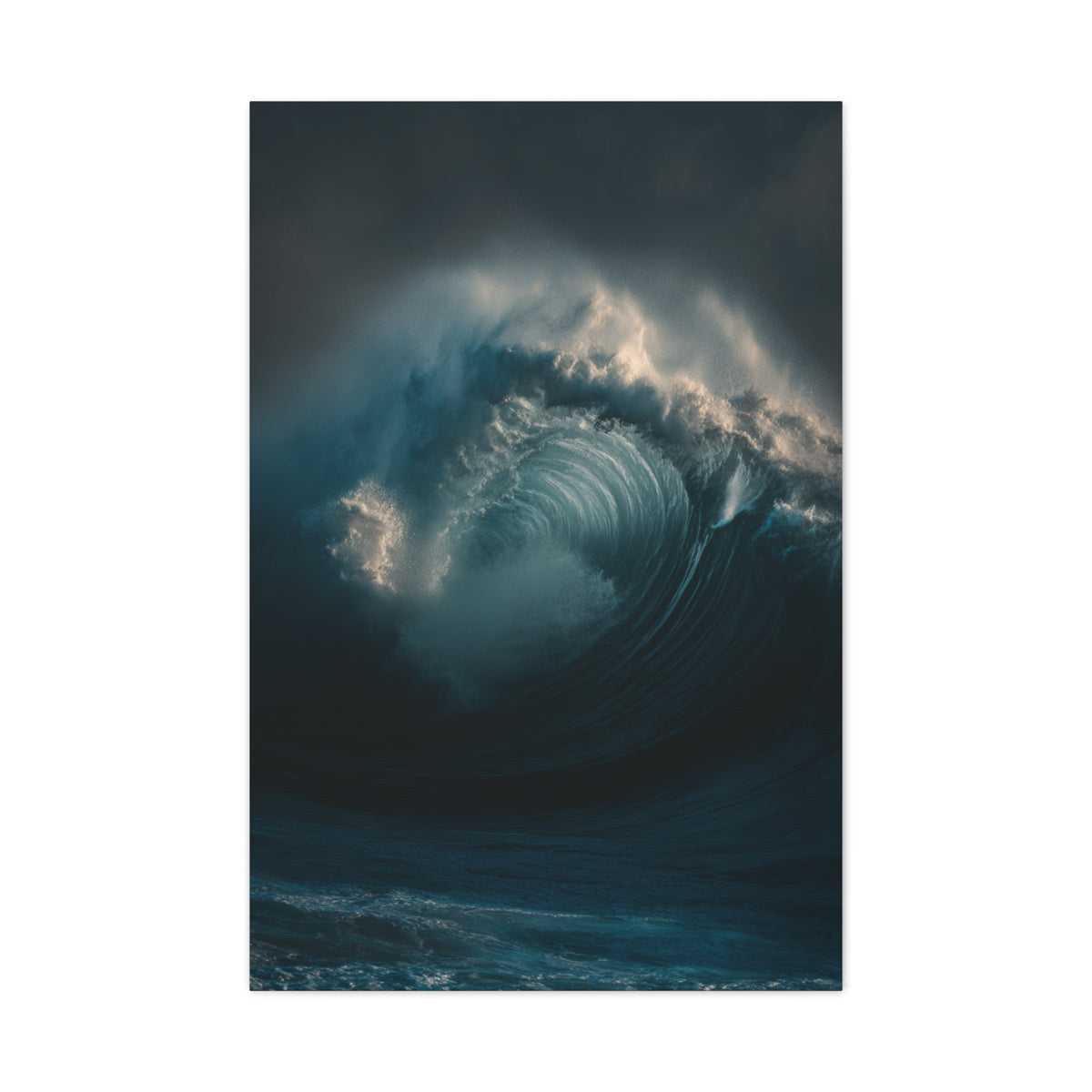 Powerful Ocean Wave Curling in Dramatic Motion Wall Art & Canvas Print