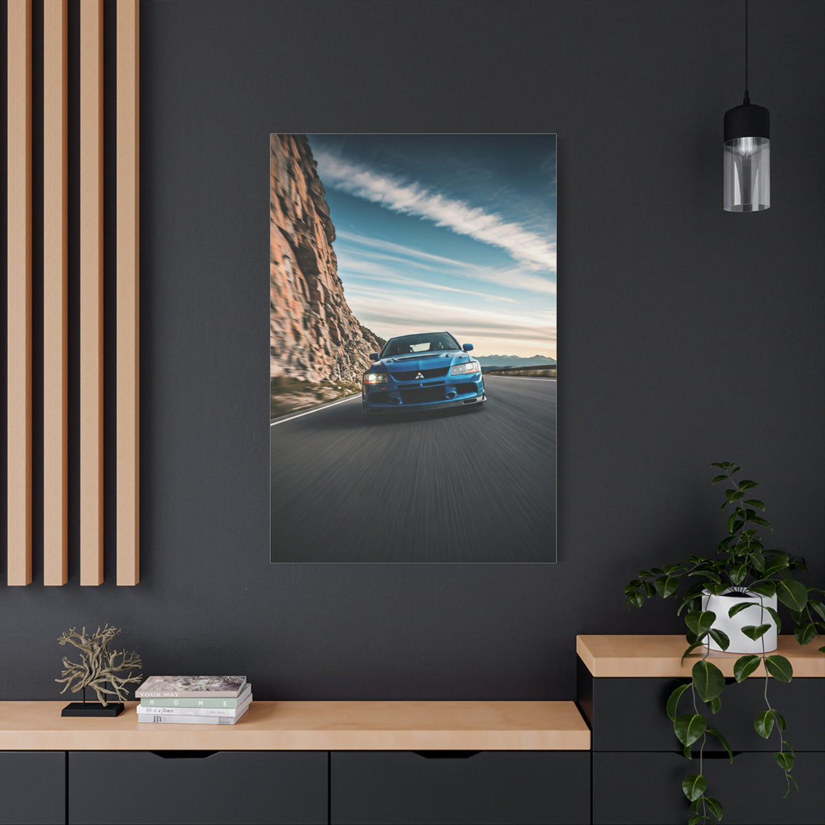 Mitsubishi Lancer Evolution IX High Altitude Mountain Road Wall Art & Canvas Prints