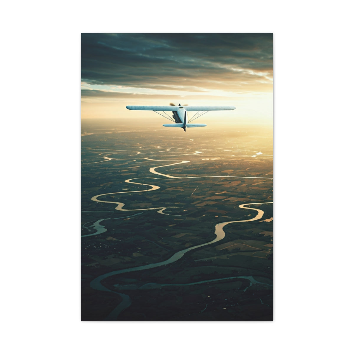 Golden River Flight Horizon Wall Art & Canvas Prints