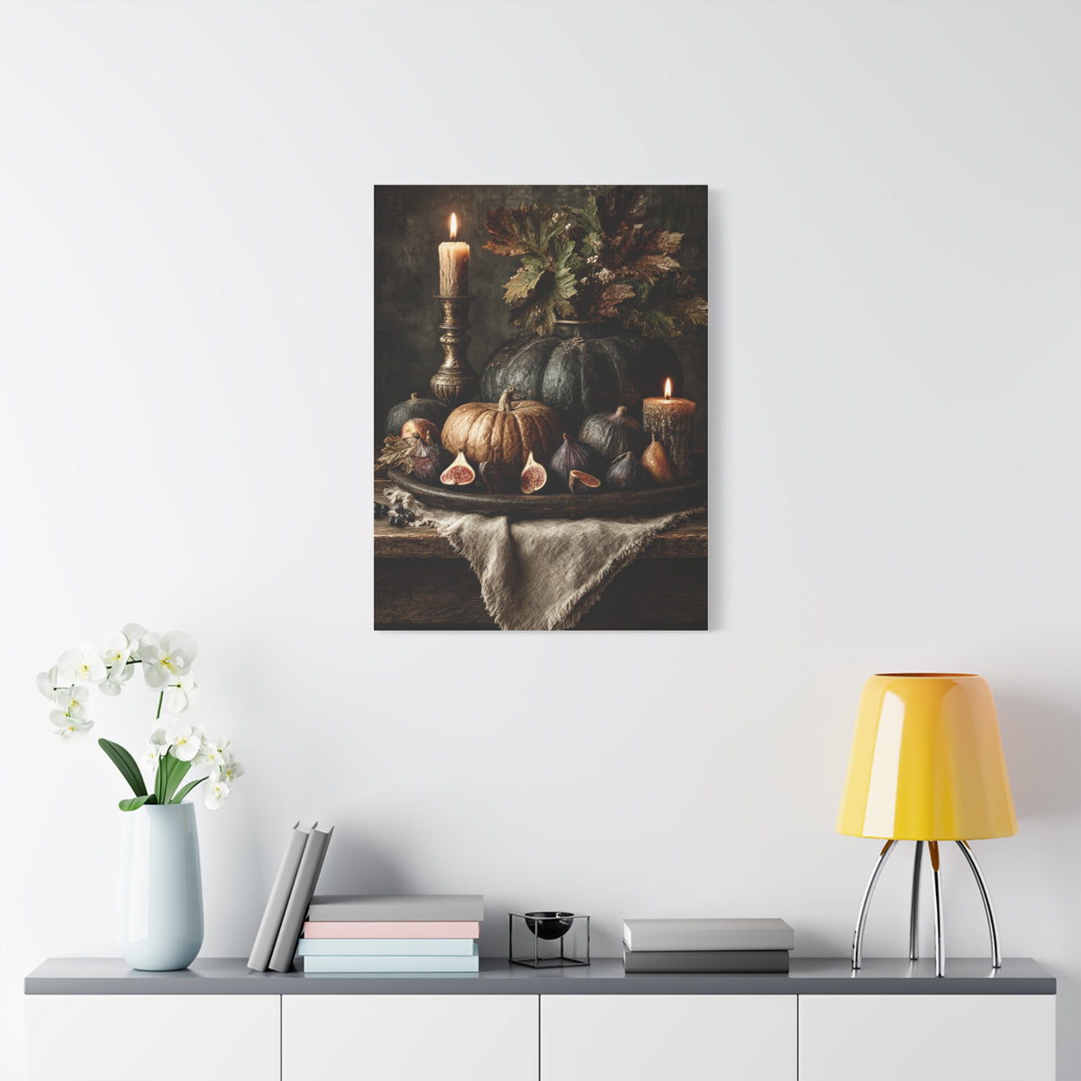 Autumn Harvest Candle Still Life Wall Art & Canvas Print