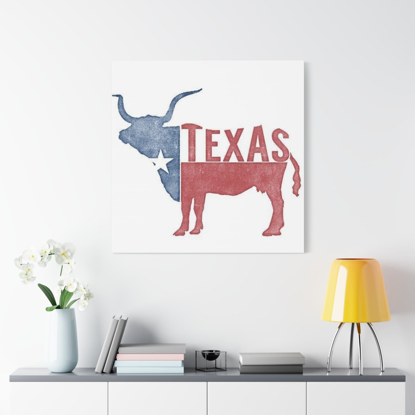 Bull American Flag Texas Poster Wall Art & Canvas Prints
