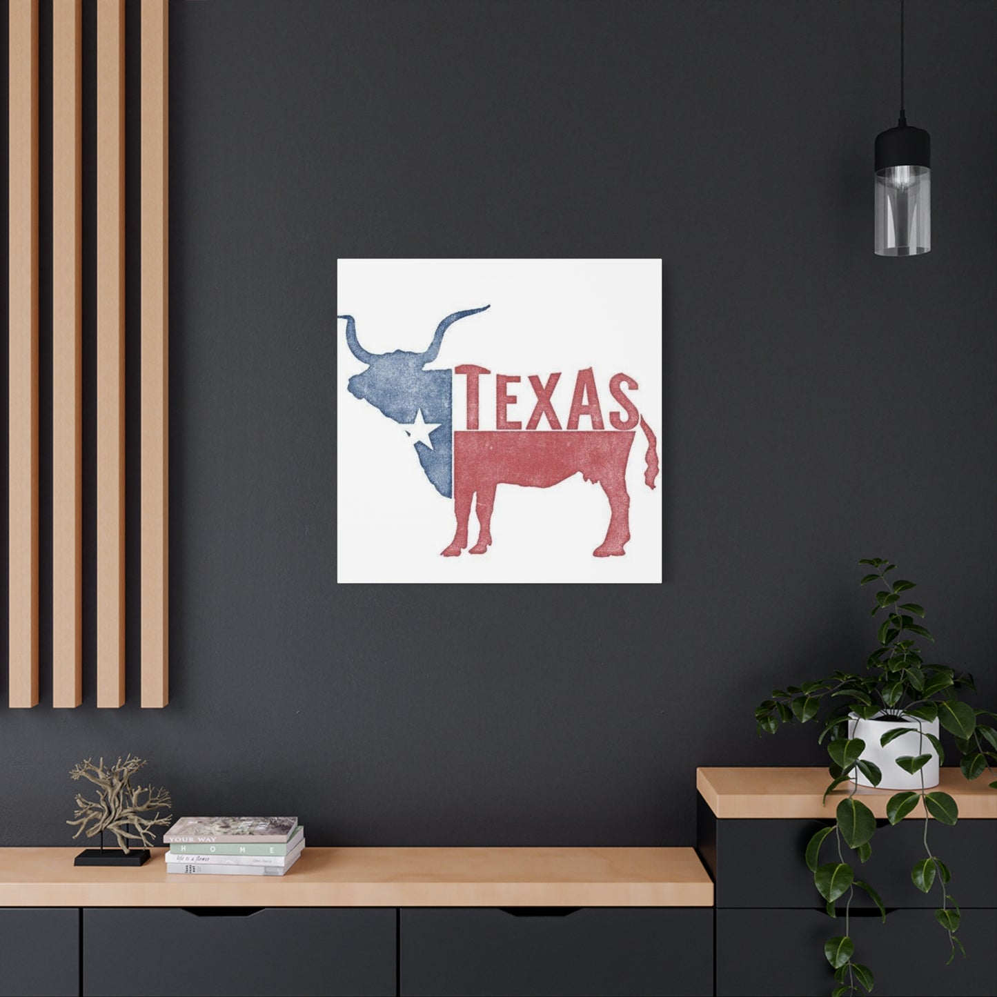 Bull American Flag Texas Poster Wall Art & Canvas Prints