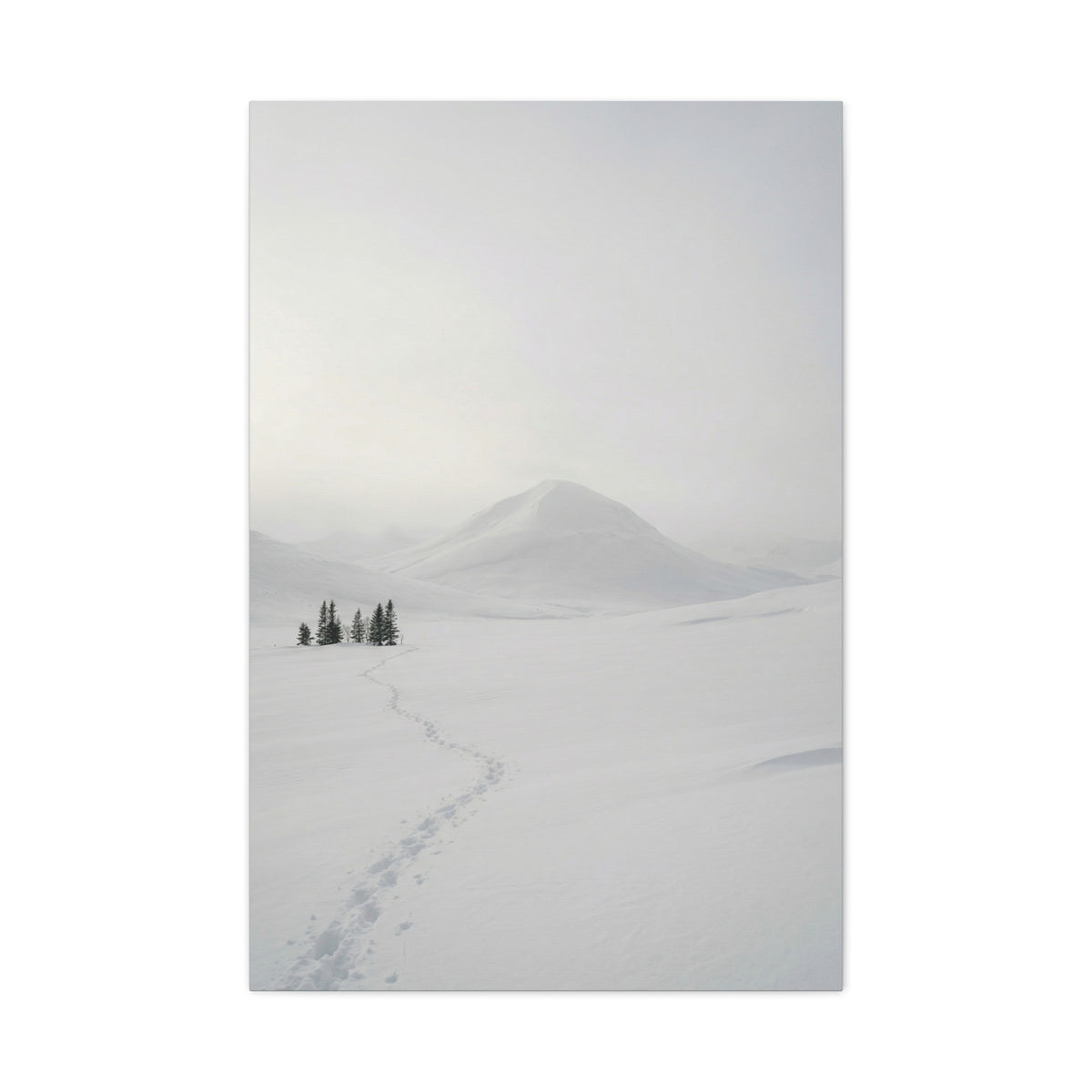 Scandinavian Winter Minimalist Mountain Wall Art & Canvas Print