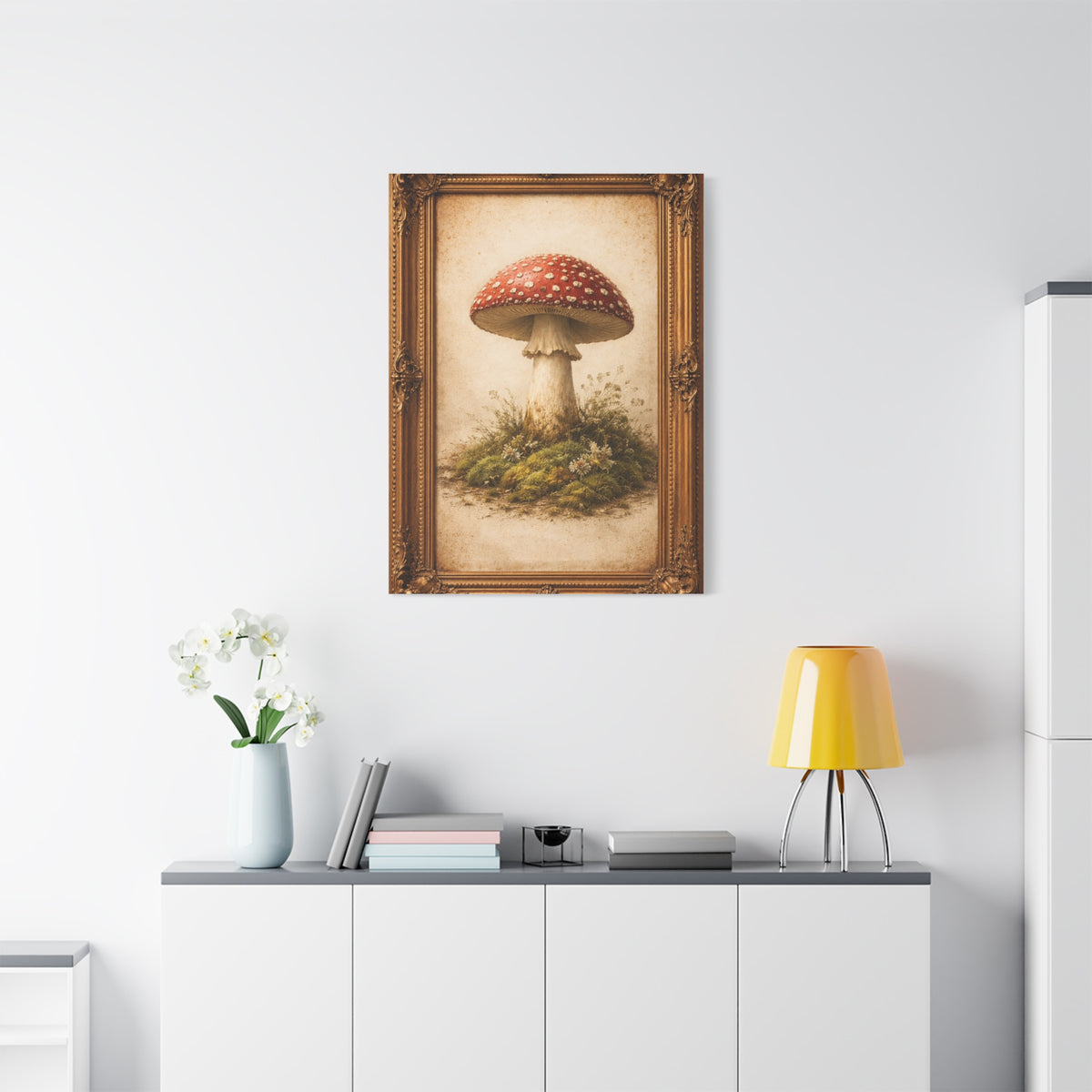 Antique Gold-Framed Amanita Portrait Wall Art & Canvas Print