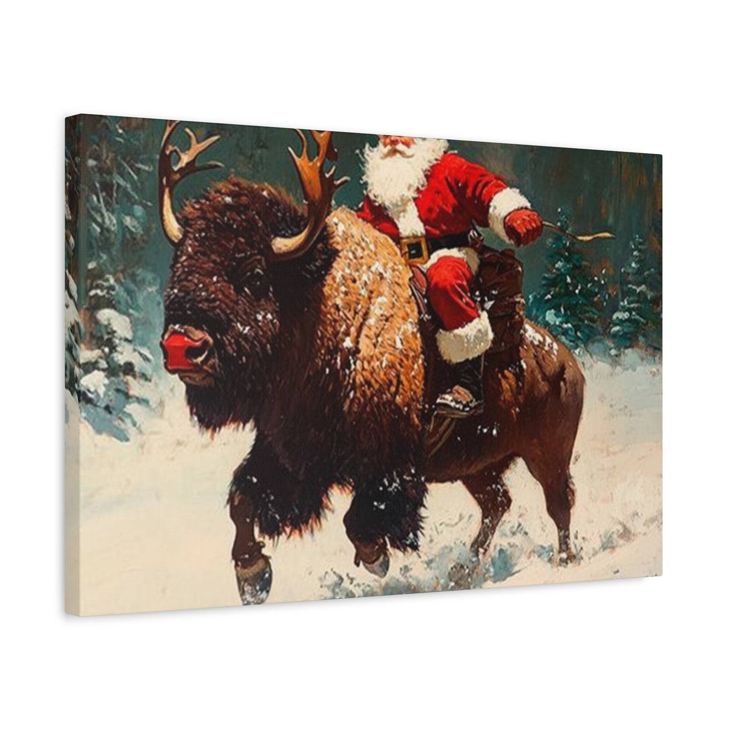 Santa Claus On Yak Wall Art & Canvas Prints