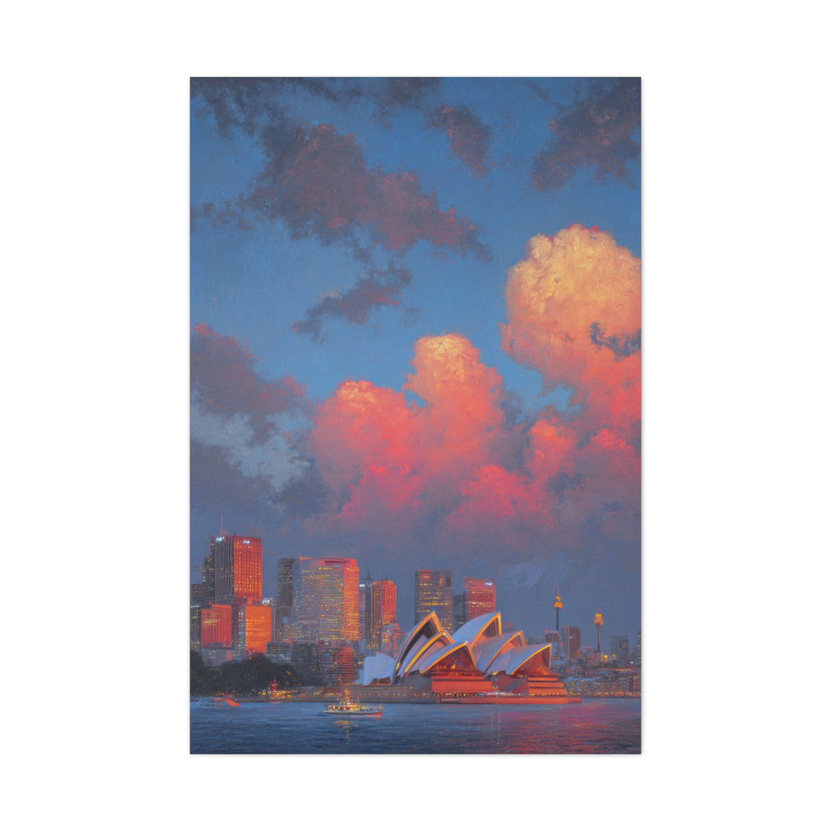 Sydney Opera House Sunset Skyline Wall Art & Canvas Print