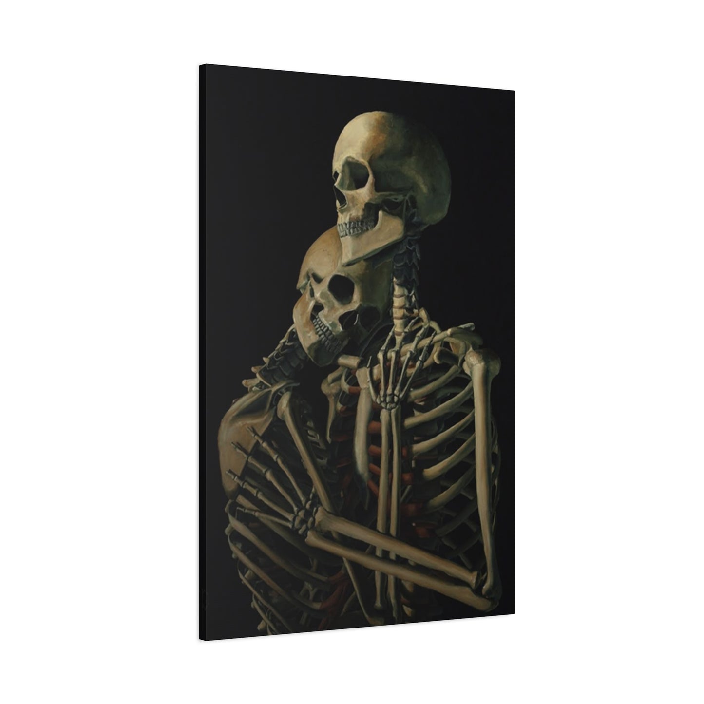 Skeleton Couple Hugging Wall Art & Canvas Prints