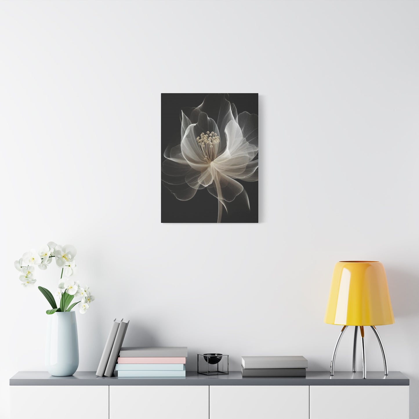 White flower Wall Art & Canvas Prints
