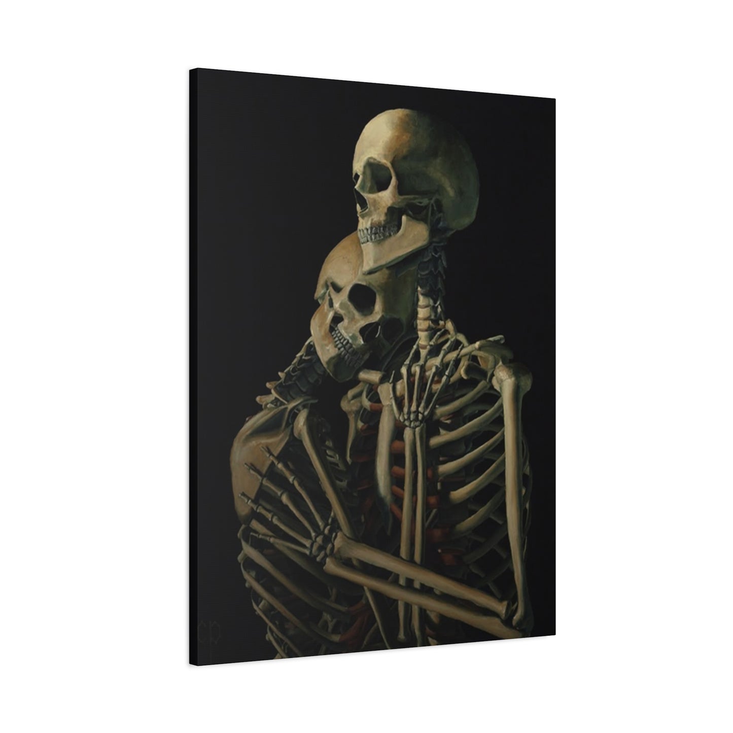 Skeleton Couple Hugging Wall Art & Canvas Prints