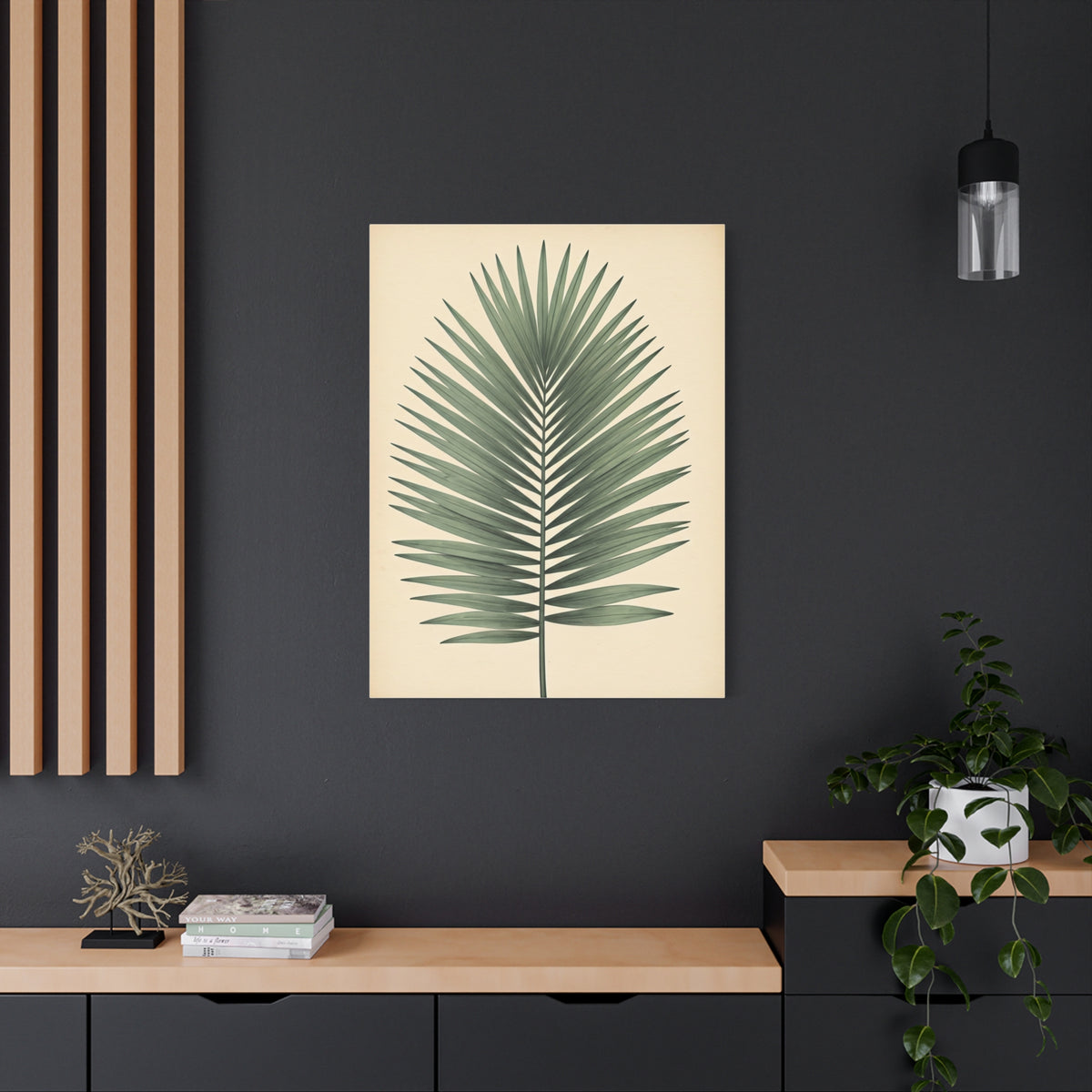 Palm Leaf Minimalist Illustration Wall Art & Canvas Prints
