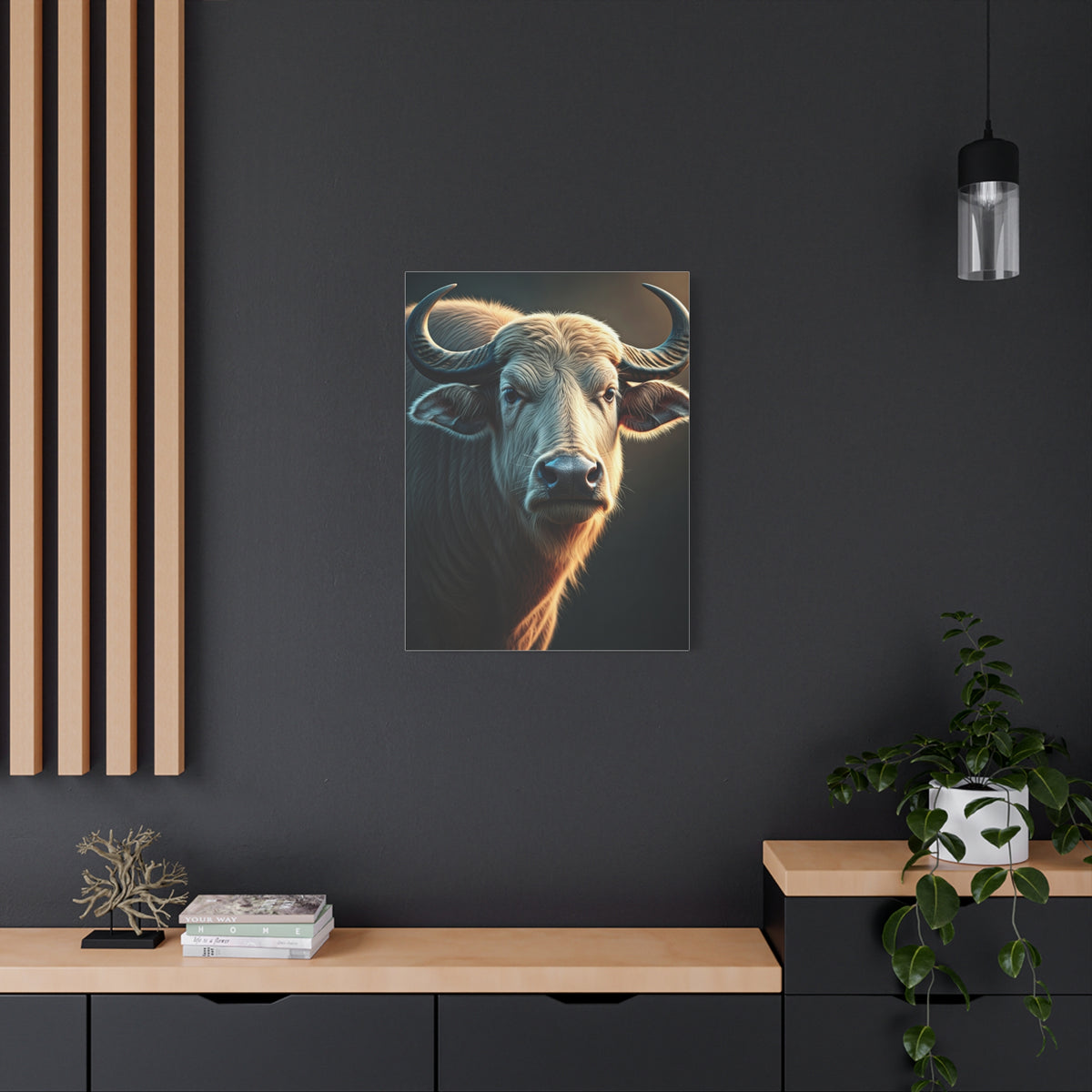 Soft Glowing Light Water Buffalo Portrait Wall Art & Canvas Print