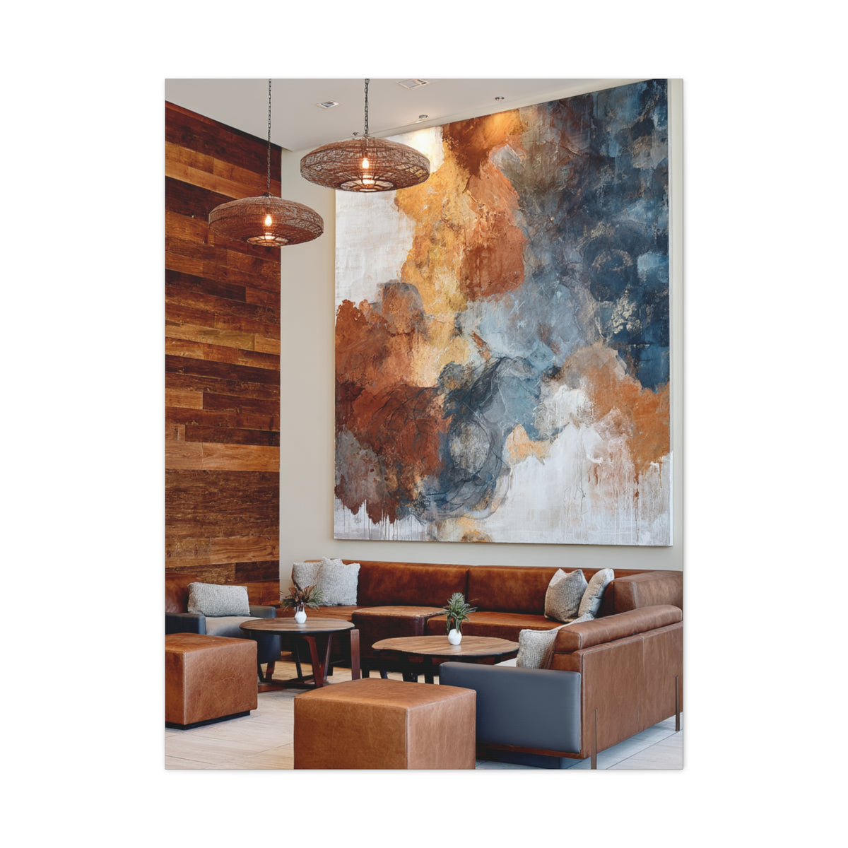 Luxury Earth Abstract Hotel Lobby Wall Art & Canvas Print
